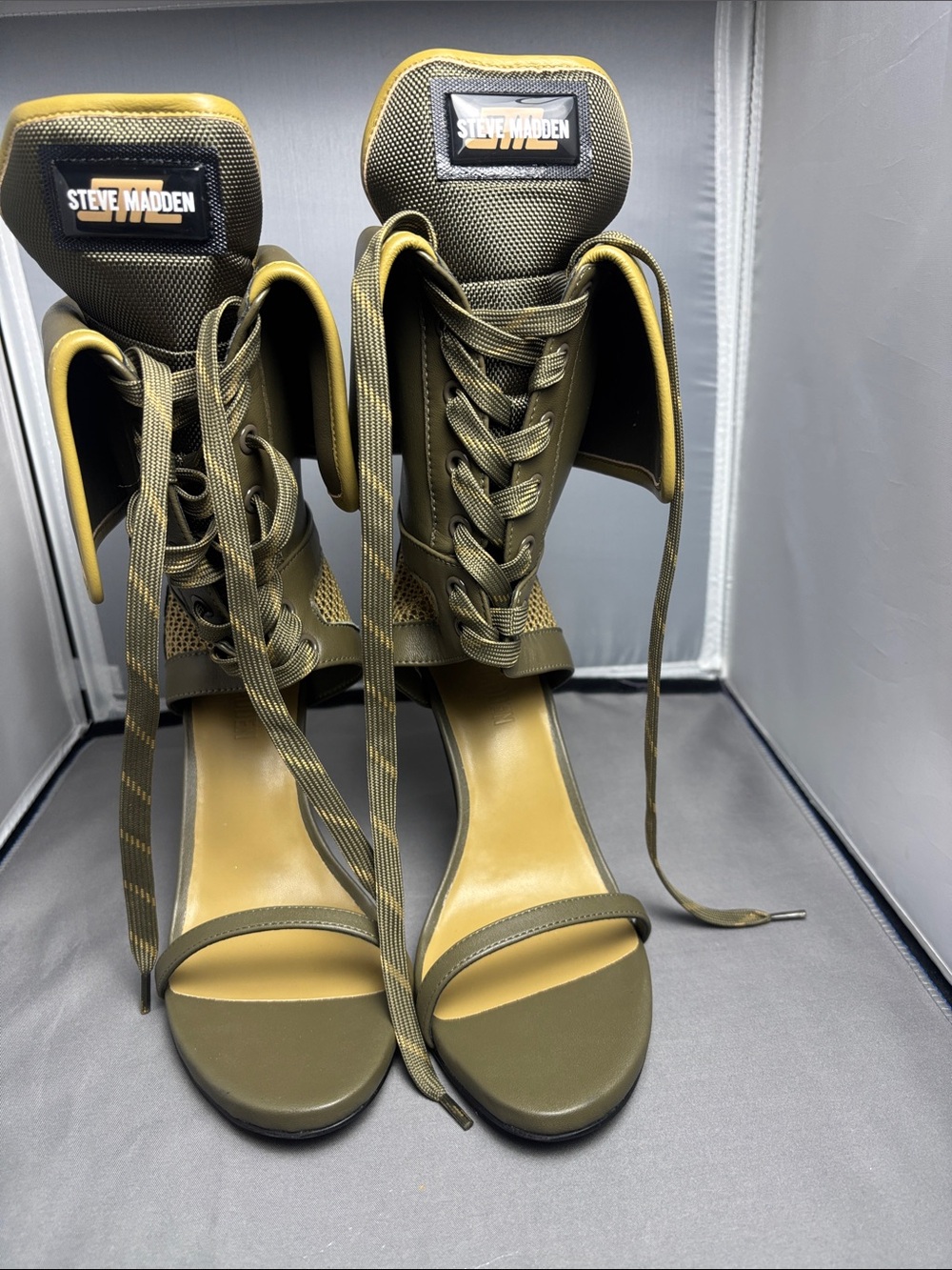 Casella Fold Over Stiletto Sport Dress Sandals by Steve Madden